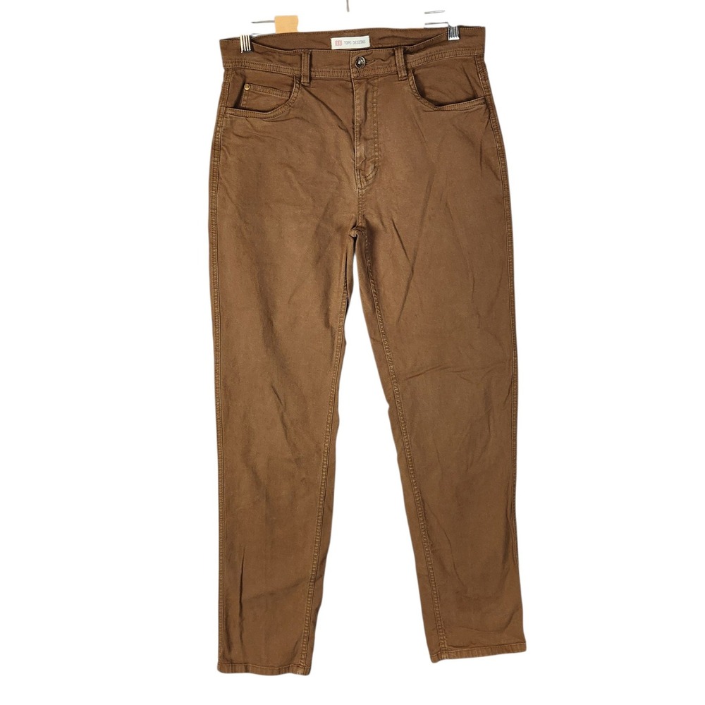 Topo Designs Dirt Pants Men's 32x34 Brown Organic Cotton Canvas 5-Pocket